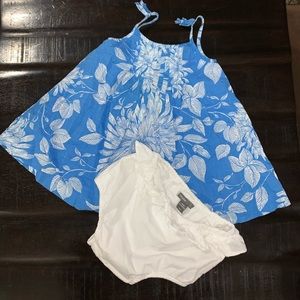 Baby gap 18-24 month 2 piece set blue& white dress